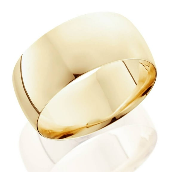 Pompeii 10mm Dome High Polished Wedding Band 14K Yellow Gold (,)