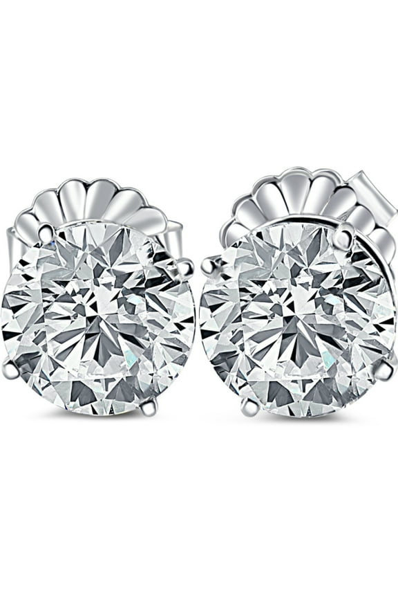 Pompeii 12Ct Certified Lab Grown Diamond Studs in 14k White Gold (GH,VS2-SI1)