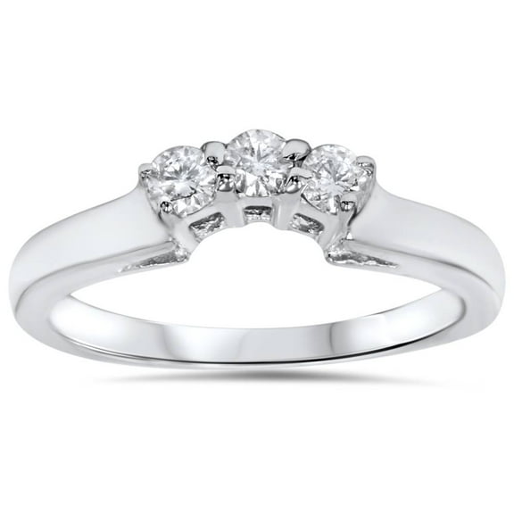 Pompeii 14K 1/4ct Diamond Wedding Anniversary Curved Guard Ring (G,I1)