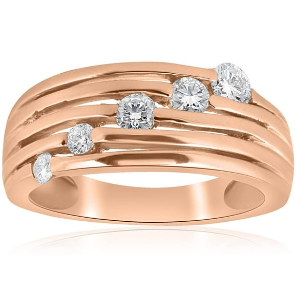Pompeii 14K Rose Gold 1/2ct Diamond Right Hand Journey Ring (H/I,I1)
