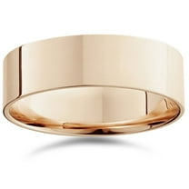 Pompeii 14K Rose Gold 7mm Flat Comfort Fit Plain Wedding Band (,)
