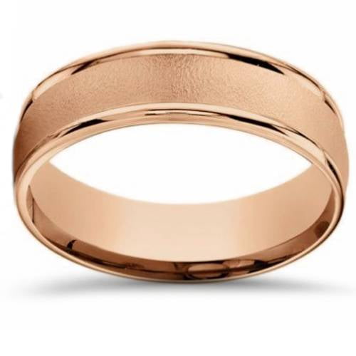 Pompeii 14K Rose Gold Brushed Comfort Fit 6mm Wedding Band (,)
