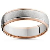 Pompeii 14K Rose & White Gold Two Tone Mens Wedding Band (,)