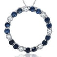 thumbnail image 1 of Pompeii 14K White Gold 2ct Diamond & Sapphire Circle Pendant (G/H,I1), 1 of 5
