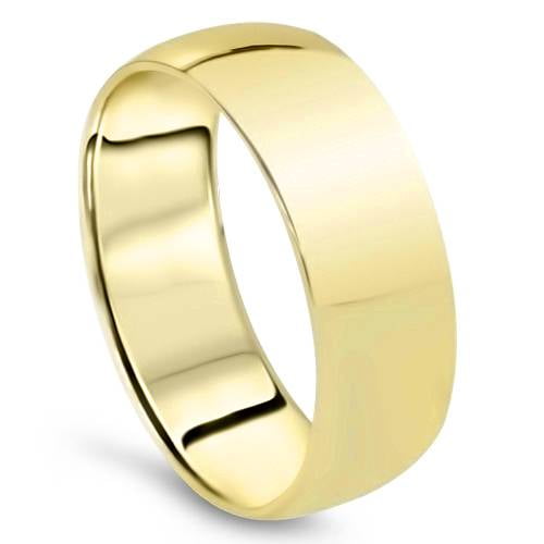 Pompeii 14K Yellow Gold 7mm Comfort Fit Wedding Band Ring Mens (,)