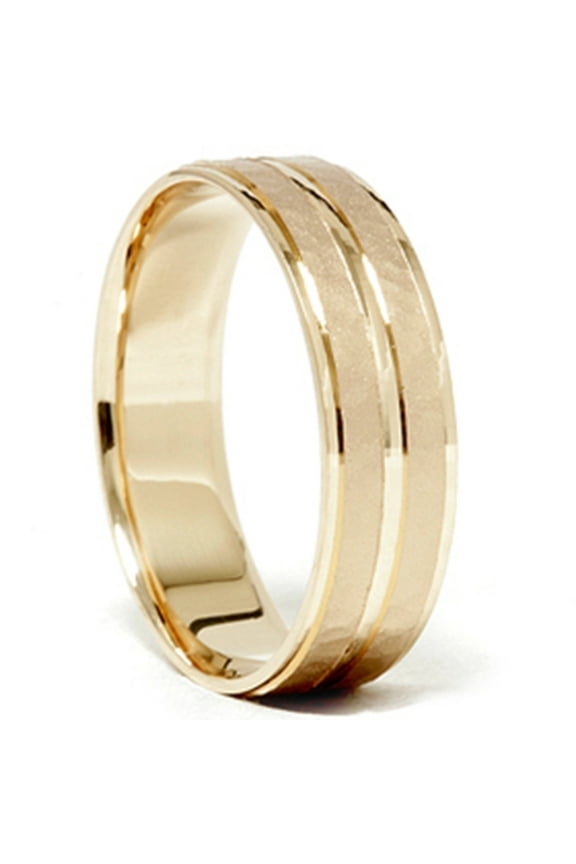 Pompeii 14K Yellow Gold Hammered Comfort Fit Wedding Band Ring (,)