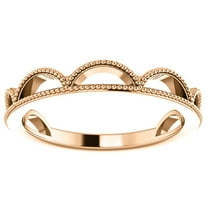 Pompeii 14k Rose Gold Womens Crown Design 4mm Wedding Band Stackable Ring (,)