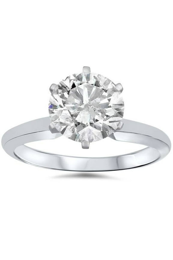 Pompeii 14k White Gold 1 1/2 Carat Diamond Round Solitaire Engagement Ring ((D),I(1))