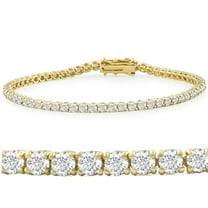 Pompeii 14k White, Rose, or Yellow Gold Round Diamond Tennis Bracelet 5cttw 7" Women's