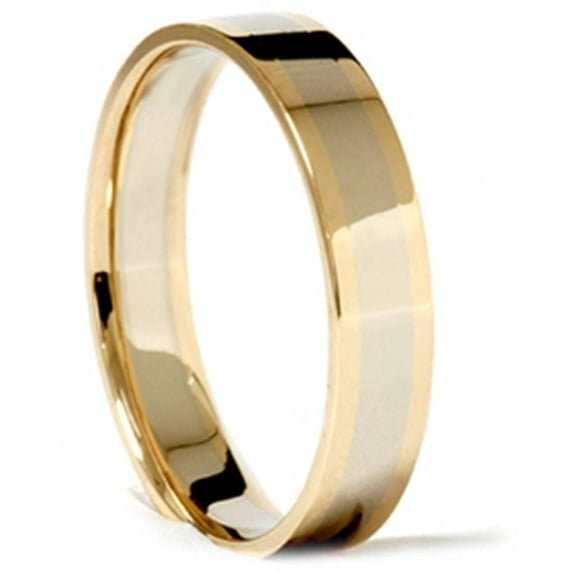 Pompeii 14k White Yellow Gold 4mm Two Tone Wedding Band Ring (,)