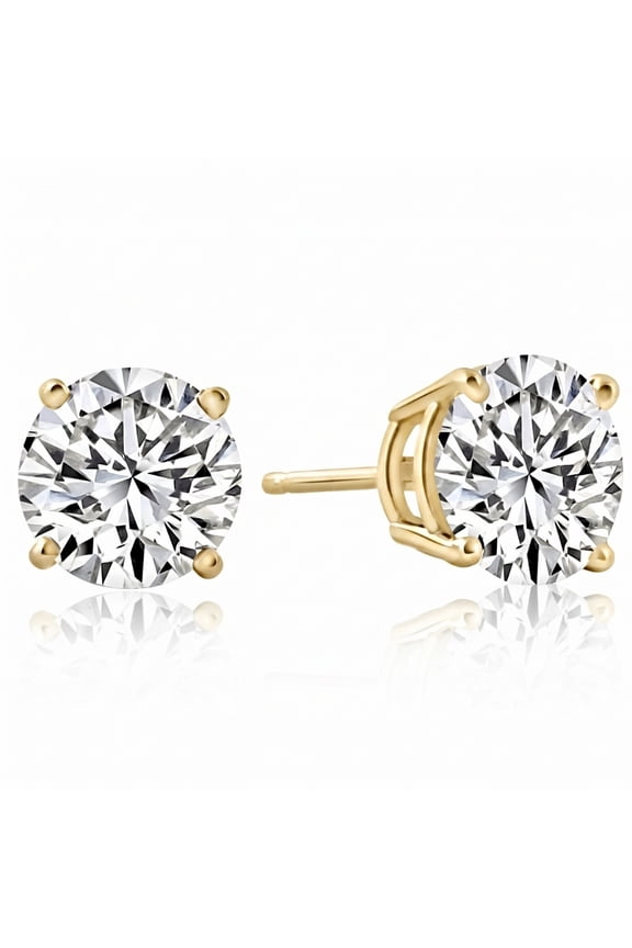 Pompeii 14k White or Yellow Gold 2 Ct T.W. Certified Natural Diamond Studs (IJ,I2-3)