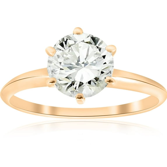 Pompeii 14k Yellow Gold 1 1/2ct Round Solitaire Diamond Engagement Ring Lab Grown