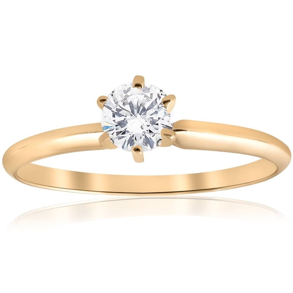 Pompeii 14k Yellow Gold 1/2ct Round Solitaire Diamond Engagement Ring (G/H,I1)