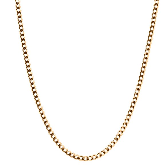 Pompeii 14k Yellow Gold 24" Cuban Link Chain Men's Necklace 3mm Wide (,)