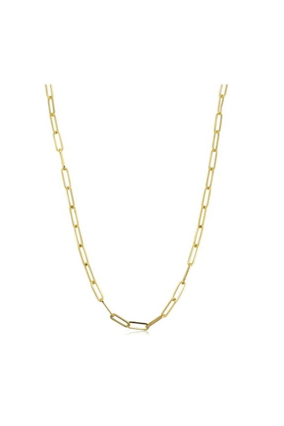 Pompeii 14k Yellow Gold 3 millimeter Paperclip Chain Necklace (,)