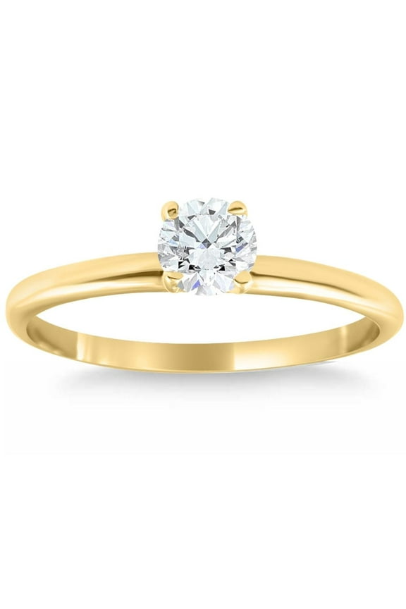 Pompeii 14k Yellow Gold 5/8 ct Round Solitaire Diamond Engagement Ring (G/H,I1)