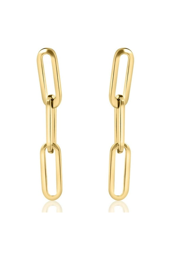 Pompeii 14k Yellow Gold Clip Dangle Women's Earrings 3/4" Tall (,)