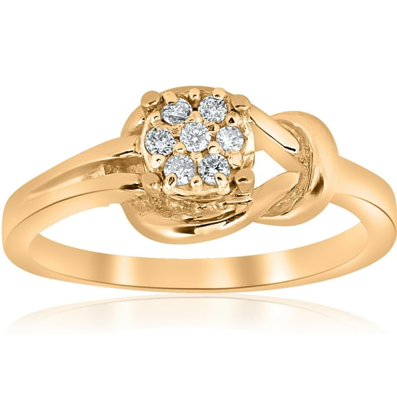 Pompeii 14k Yellow Gold Diamond Knot Ring (I/J,I2-I3)