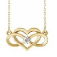 thumbnail image 1 of Pompeii 14k Yellow Gold Solitaire Heart Shaped Infinity Pendant 18" Necklace (G/H,I2), 1 of 4
