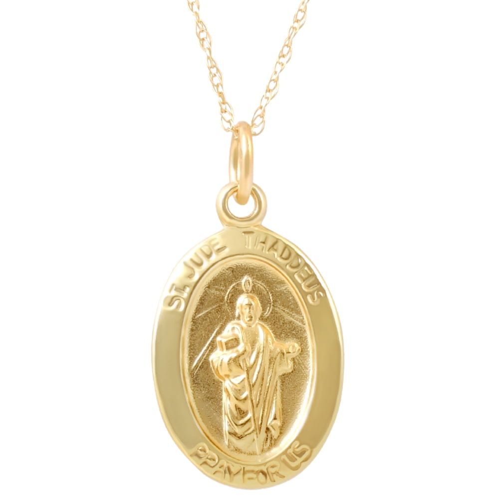 Pompeii 14k Yellow Gold St. Jude Thaddeus Medal Pendant 1 Gram 17mm ...