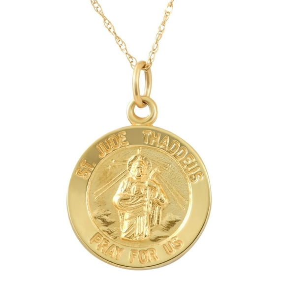 Pompeii 14k Yellow Gold St. Jude Thaddeus Medal Pendant 1" Tall 2 Grams (,)