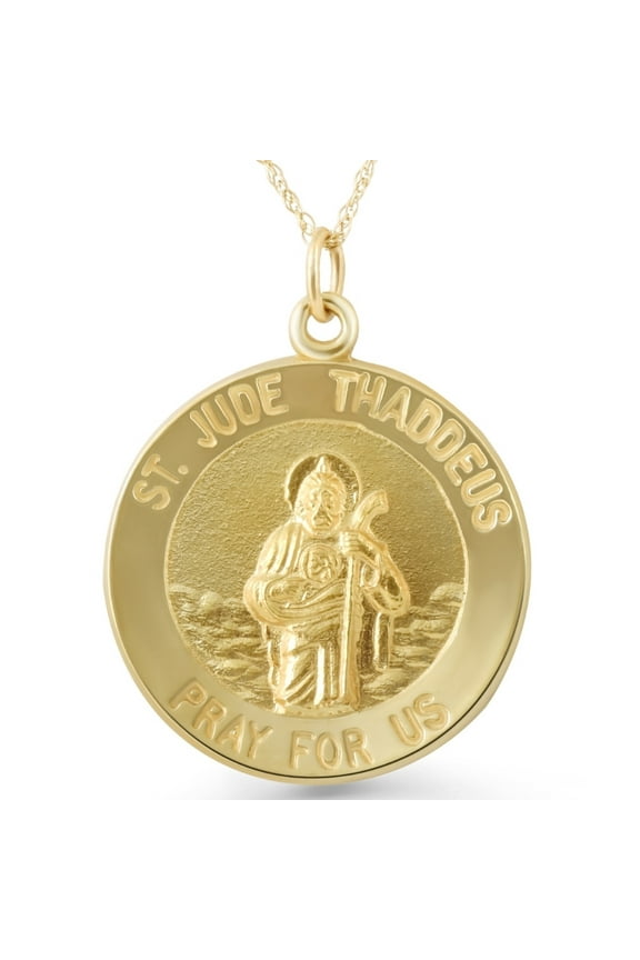 Pompeii 14k Yellow Gold St. Jude Thaddeus Medal Pendant 1" Tall 3 Grams (,)