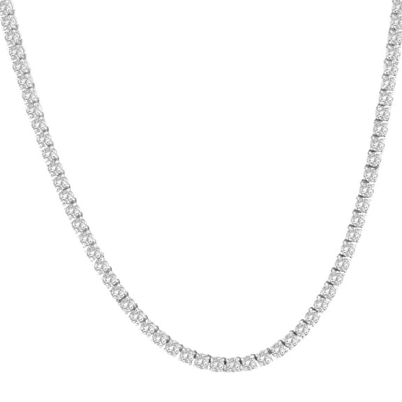 Pompeii 15"  20Ct TW Round Cut lab Grown Diamond Tennis Necklace 14K White Gold