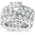 thumbnail image 1 of Pompeii 15Ct TW Diamond Eternity Engagement Wedding Ring Set 14k White Gold Lab Grown, 1 of 4