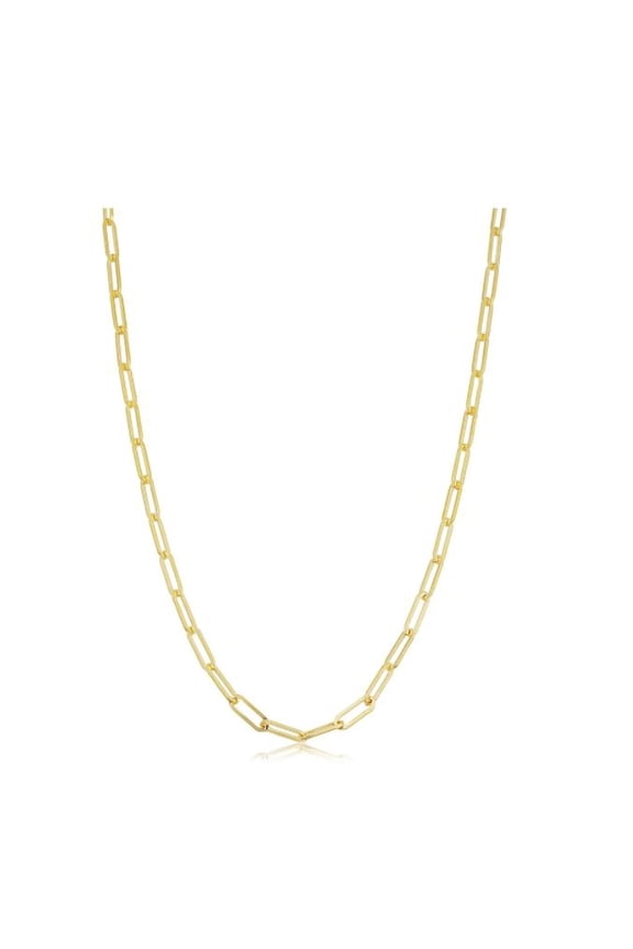 Pompeii 18" 14k Solid Yellow Gold Filled 2.5 millimeter Paper Clip Link Chain Necklace (,)