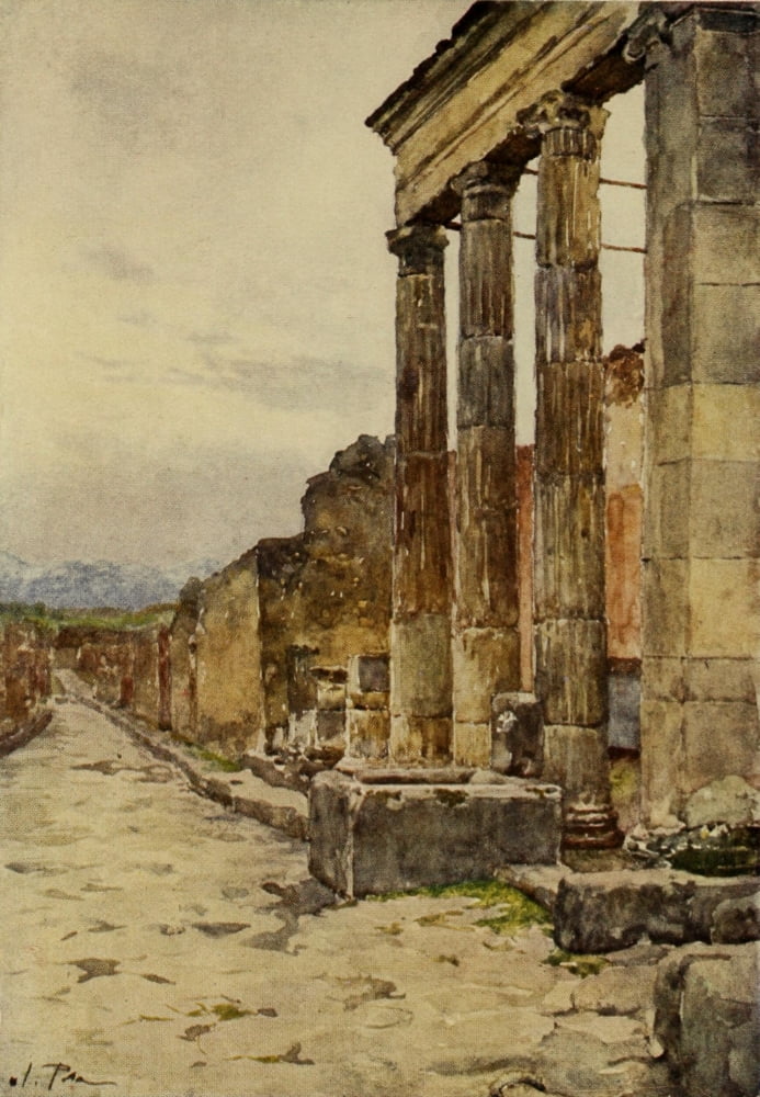 Pompeii 1910 Entrance to the Triangular Forum Canvas Art - Alberto Pisa (24 x 36)
