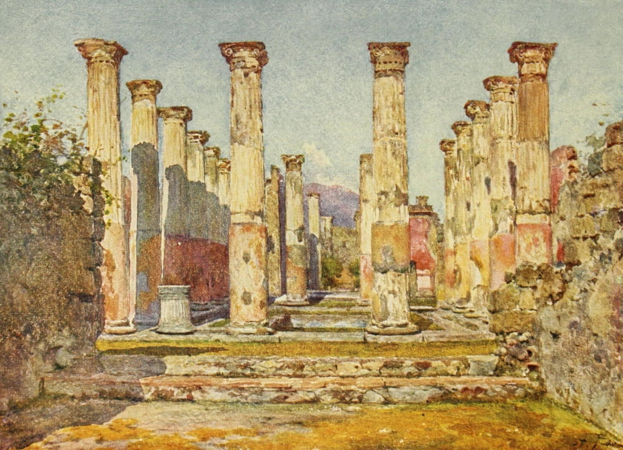 Pompeii 1910 House of Ariadne Canvas Art - Alberto Pisa (24 x 36)