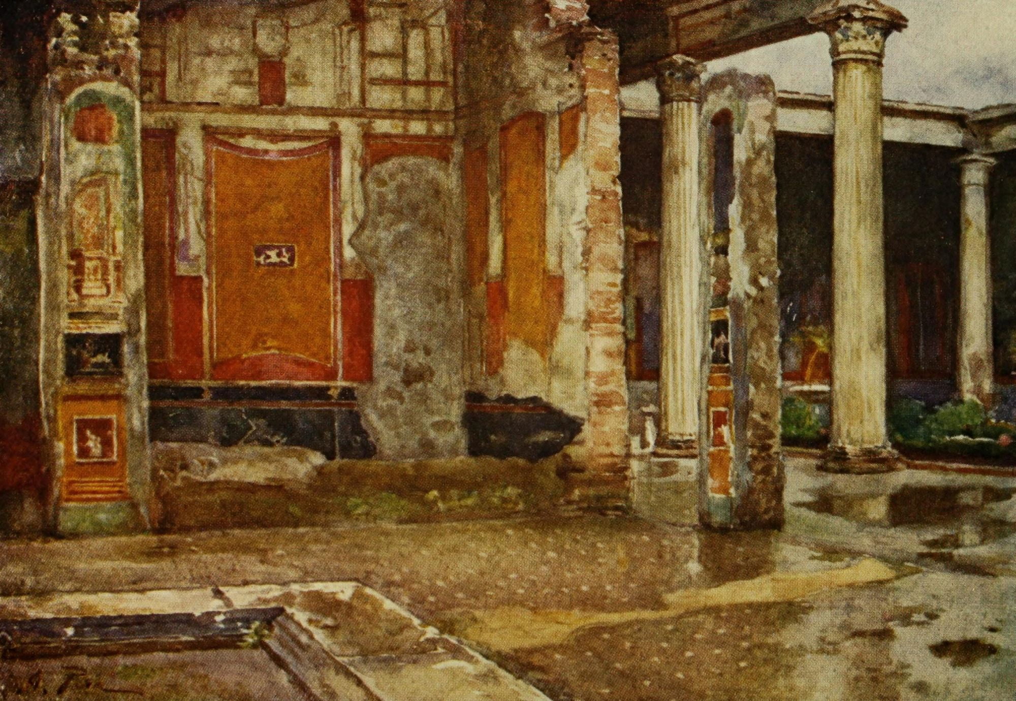 Pompeii 1910 House of the Vettii Canvas Art - Alberto Pisa (18 x 24)