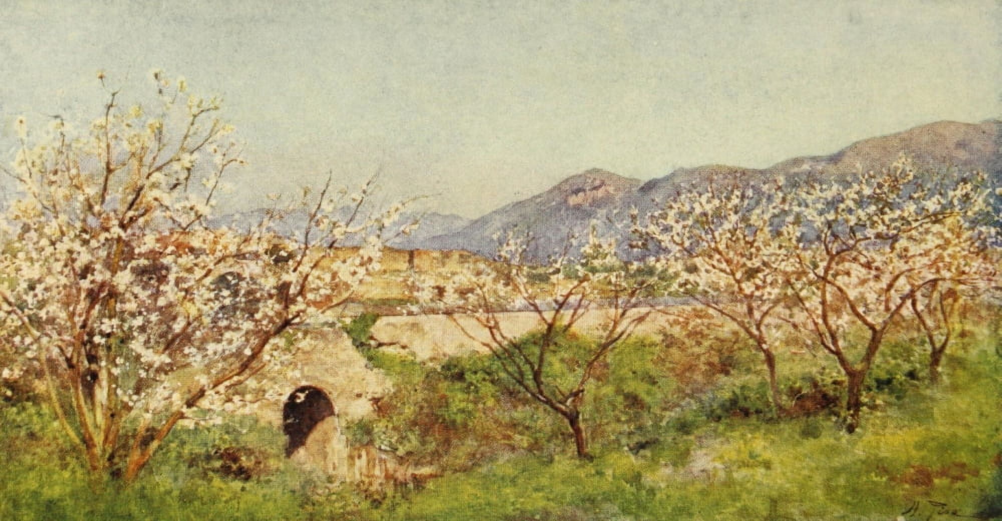 Pompeii 1910 Pompeii in Spring Canvas Art - Alberto Pisa (18 x 24)
