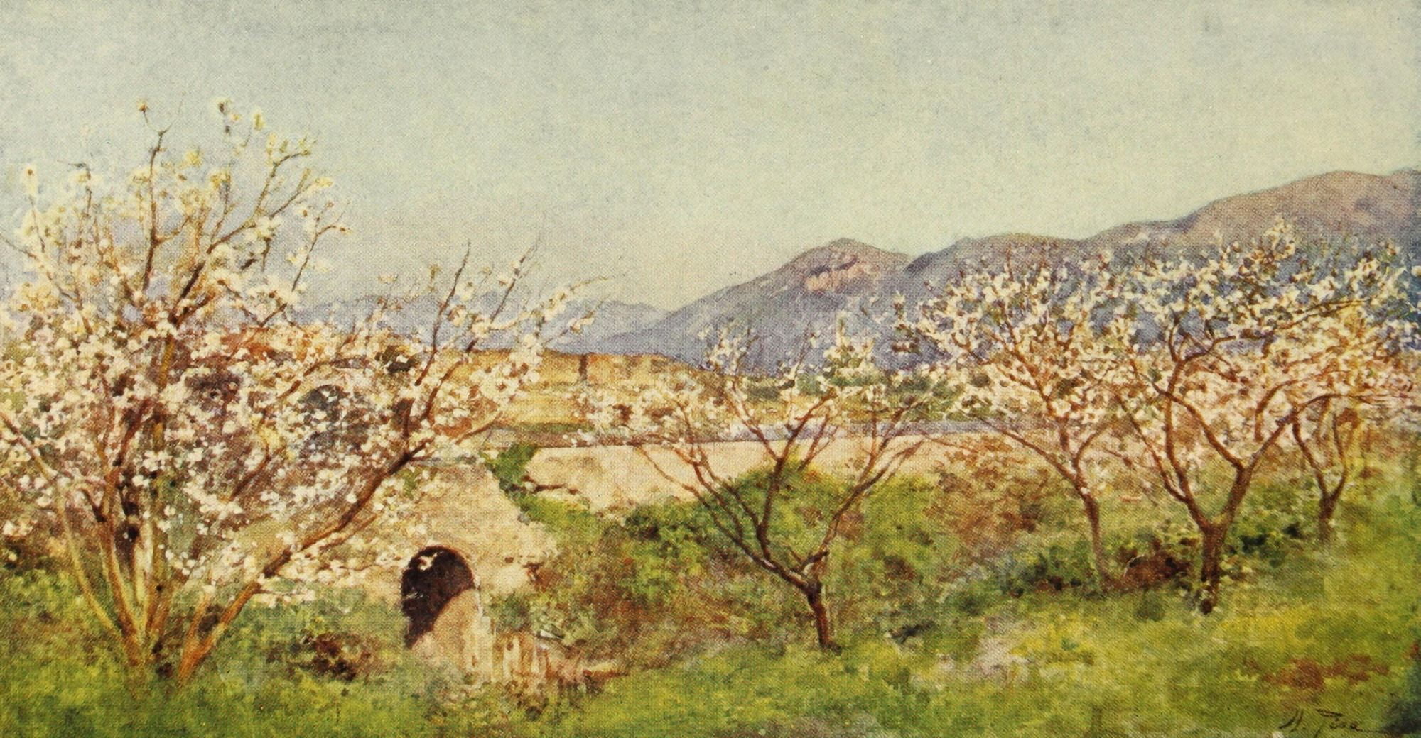 Pompeii 1910 Pompeii in Spring Canvas Art - Alberto Pisa (24 x 36)