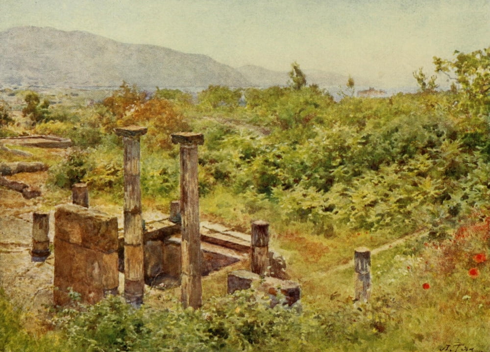 Pompeii 1910 View from Pompeii Canvas Art - Alberto Pisa (24 x 36)