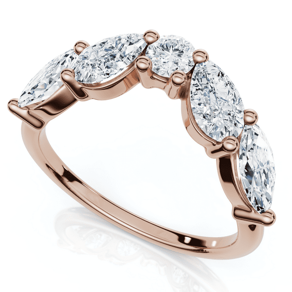 Pompeii 1Ct Contoured  Diamond Wedding Ring Guard Band 14k Gold or Platinum Lab Grown