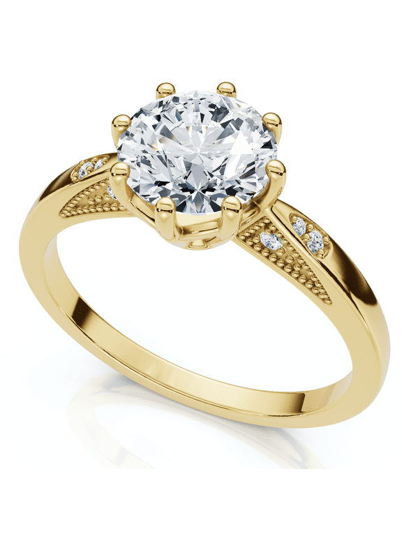 Pompeii 1Ct Crown Setting Diamond Engagement Ring 14k Gold or Platinum Lab Grown