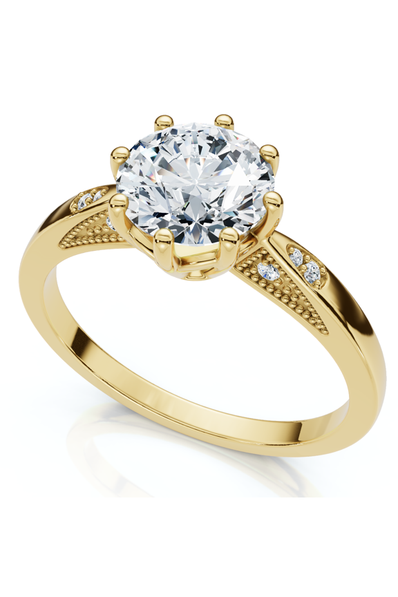 Pompeii 1Ct Crown Setting Diamond Engagement Ring 14k Gold or Platinum Lab Grown