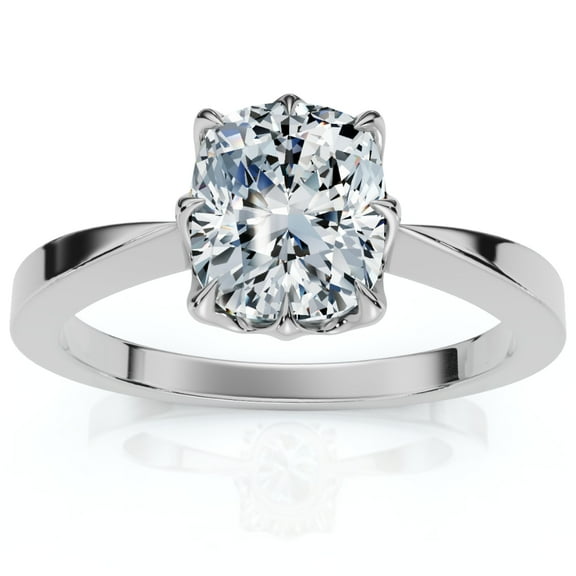 Pompeii 1Ct Cushion Diamond Solitaire Engagement Ring 14k White Gold Lab Grown (G,VS2)