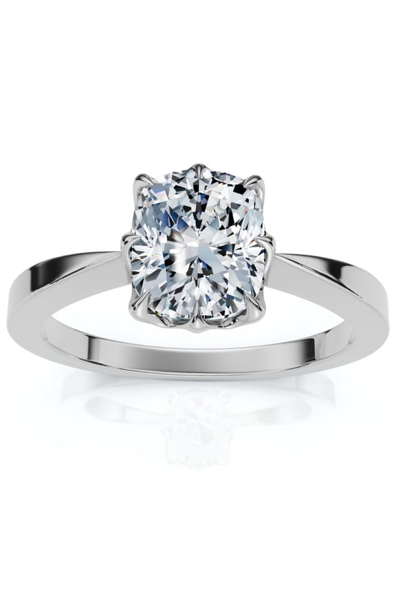 Pompeii 1Ct Cushion Diamond Solitaire Engagement Ring 14k White Gold Lab Grown (G,VS2)