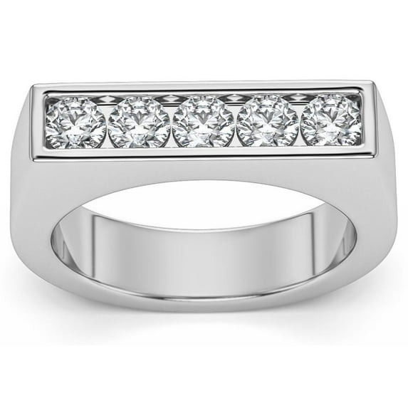 Pompeii 1Ct Diamond 5-Stone Men's Ring in 10k White, Yellow, or Rose Gold (G/H,I1-I2)