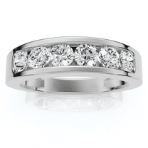 Pompeii 1Ct Diamond Channel Set Polished Wedding Band Mens Ring 14k White Gold Lab Grown