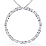 POMPEII3 Pompeii 1Ct Diamond Circle Of Life Eternity Pendant 14K White Gold Necklace 1" Tall