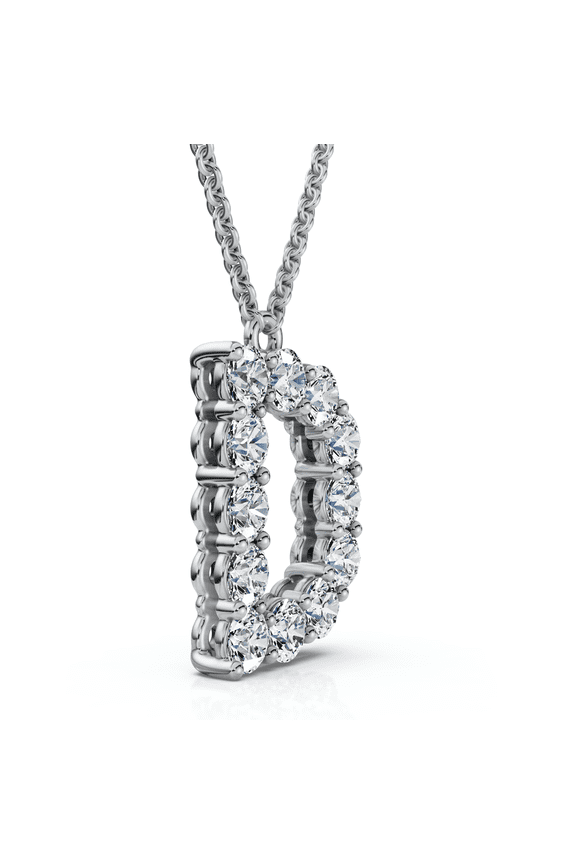 Pompeii 1Ct Diamond Initial "D" Pendant 14k Gold 18" Necklace Lab Grown 5/8" Tall