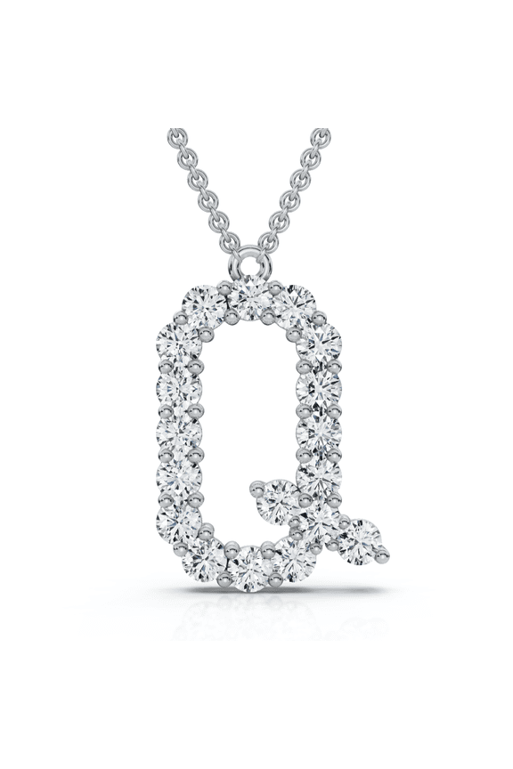 Pompeii 1Ct Diamond Initial "R" Pendant 14k Gold 18" Necklace Lab Grown 5/8" Tall