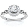 thumbnail image 1 of Pompeii 1Ct Diamond Vintage Halo Engagement Ring 14k White Gold Lab Grown (FG,VS), 1 of 4