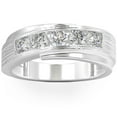thumbnail image 1 of Pompeii 1Ct Lab Grown Diamond Men's Ring Brushed Wedding Band White Rose or Yellow Gold, 1 of 7