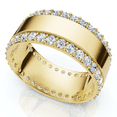thumbnail image 1 of 1Ct Lab Grown Diamond Ring Mens Textured Wedding 8mm Band White or Yellow Gold, 1 of 4