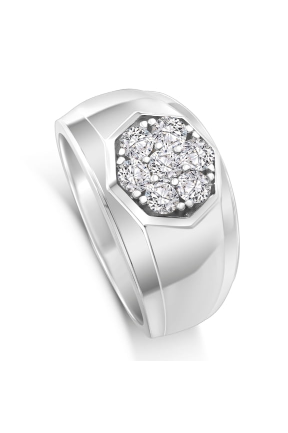 Pompeii 1Ct Men's 7 Stone Diamond Ring in 14k Gold Lab Grown (F/G,VS2-SI1)