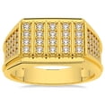 thumbnail image 1 of Pompeii 1Ct Men's Diamond Rectangle Multi-Row Ring in 10k Yellow Gold (G/H,I1), 1 of 5